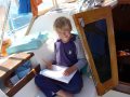 Matthew's school work on the boat 